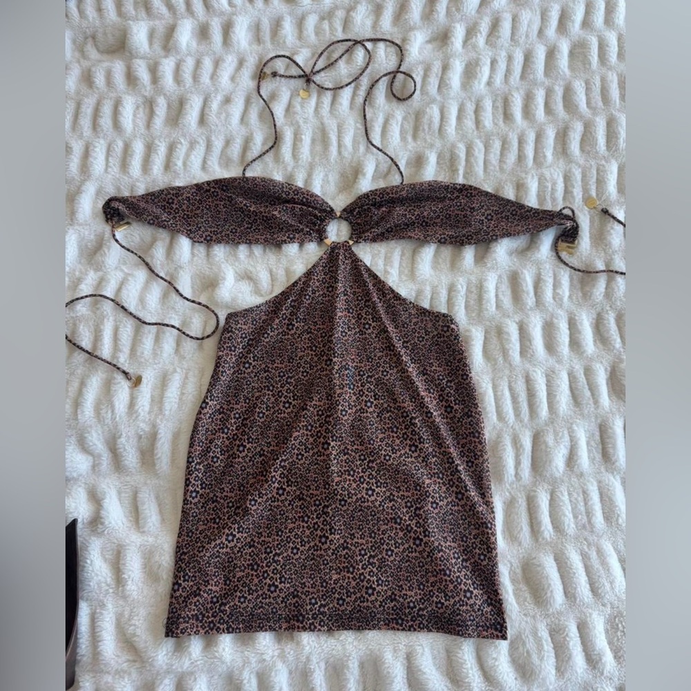 Kulani Kinis Leopard Mesh Dress - Size M - Picture 2 of 8